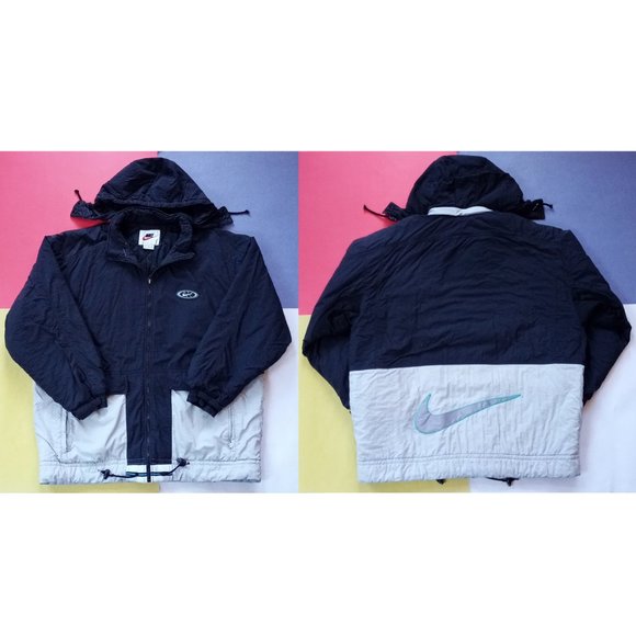 Vintage 1990s Nike "Big LOGO" Winter Jacket With Hood